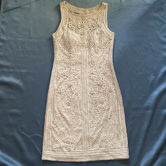 SUE WONG nude cocktail dress Small - Picture 9 of 13